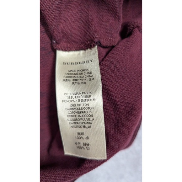 BURBERRY BRIT‎ Men Shirt Medium Polo Camo Logo Collar Short Sleeve Casual Luxury - Picture 6 of 10